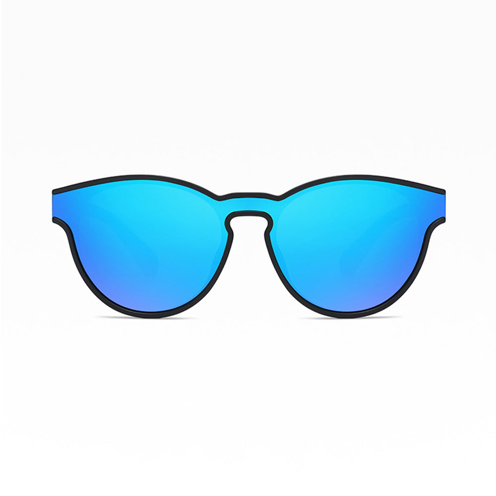 Ochelari de soare polarizați unisex, lentilă unică, TR90 – Techsuit – Negru mat / albastru-verde – imagine 6