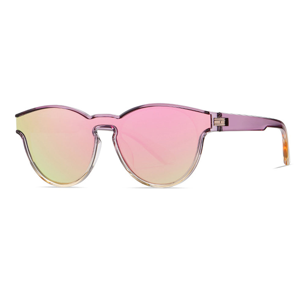 Ochelari de soare polarizați unisex, lentilă unică, TR90 – Techsuit – Mov / galben / roz – imagine 4