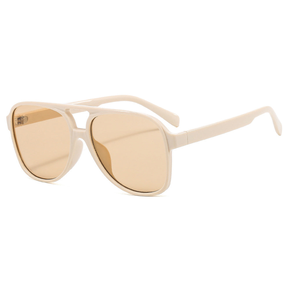 Ochelari soare aviator unisex, UV400 – Techsuit 98061 – Bej / maro (tea) – imagine 2