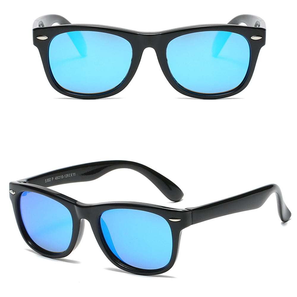 Ochelari de soare polarizați copii 4–10 ani, UV400 – Techsuit D802 – Negru lucios / bleu – imagine 27