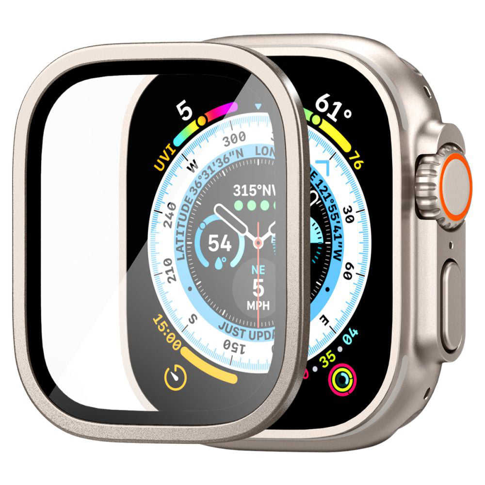 Folie de sticlă Spigen Glas.tR Slim Pro cu ramă metalică Apple Watch Ultra / Ultra 2 / Ultra 3 (49 mm) – imagine 3