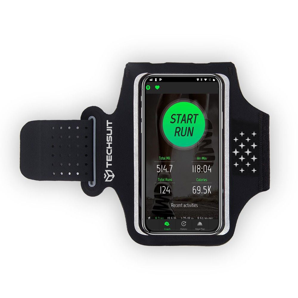 Banderolă sport telefon 4–6,5", neopren, gri / alb – Techsuit TH10 – imagine 2