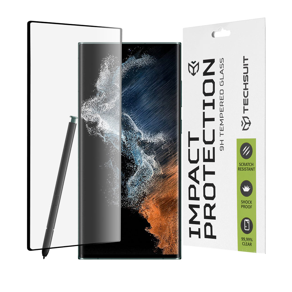Folie sticlă 3D Techsuit Galaxy S22 Ultra, ecran curbat – imagine 1