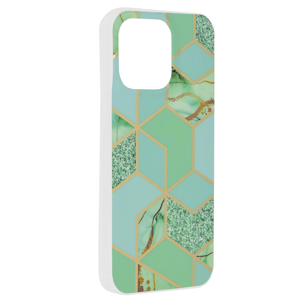 Husă iPhone 15 Pro Max Techsuit Marble, verde (model hexagonal) – imagine 2