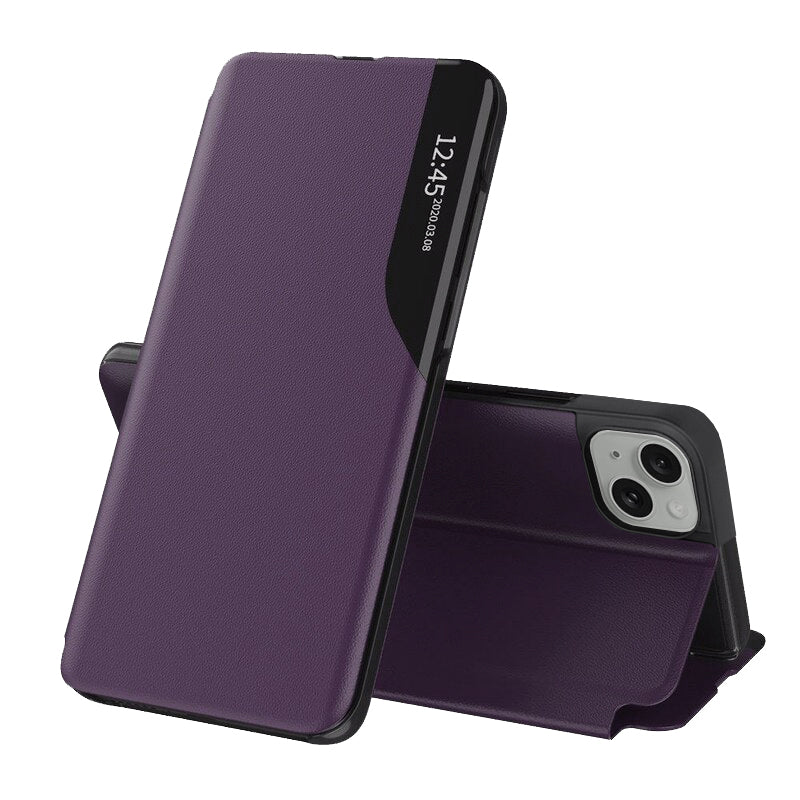 Husă iPhone 15 Plus flip Techsuit eFold, mov – imagine 1