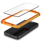 Folie de sticlă Spigen Glas.tR AlignMaster cu ramă neagră pentru iPhone 15 Plus – imagine 3