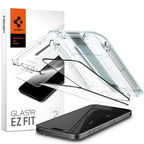 Folie de sticlă Spigen Glas.tR EZ Fit pentru iPhone 15 Pro – Ramă neagră – imagine 8