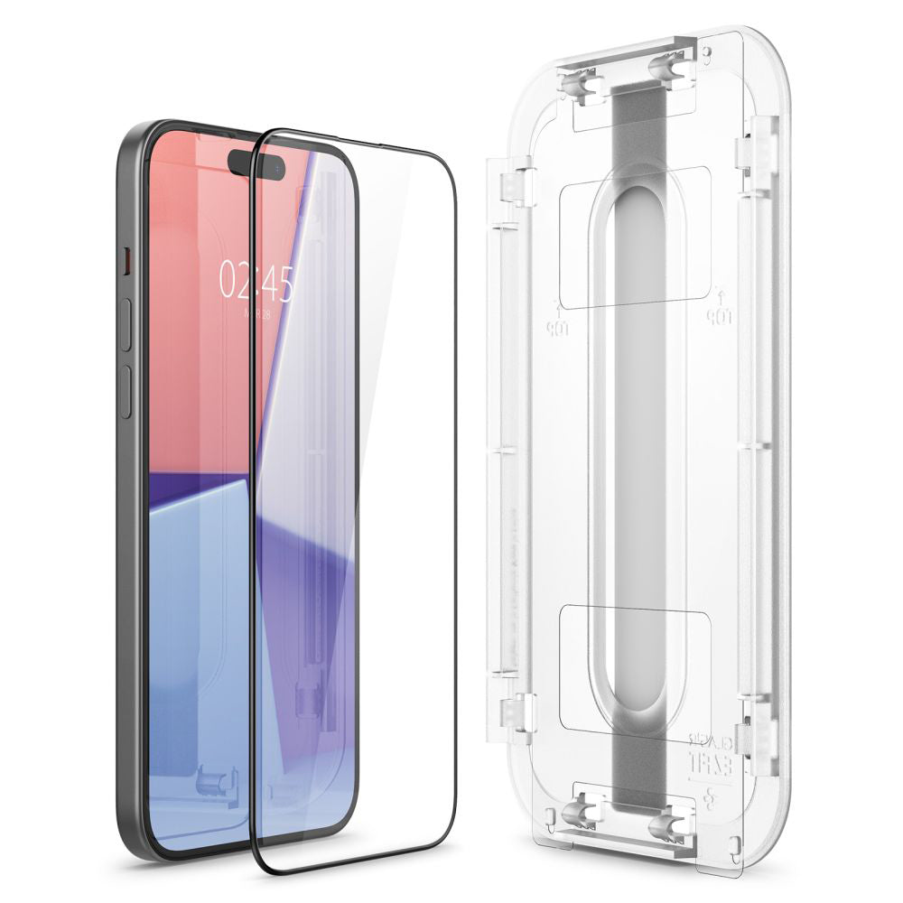 Folie de sticlă Spigen Glas.tR EZ Fit pentru iPhone 15 – imagine 5