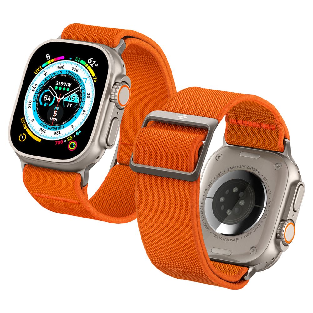 Curea textilă Spigen Lite Fit Ultra Apple Watch 42 / 44 / 45 / 46 / 49 mm – Portocaliu – imagine 2