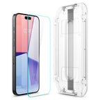 Folie de sticlă Spigen Glas.tR EZ Fit pentru iPhone 15 Pro – Transparentă – imagine 3