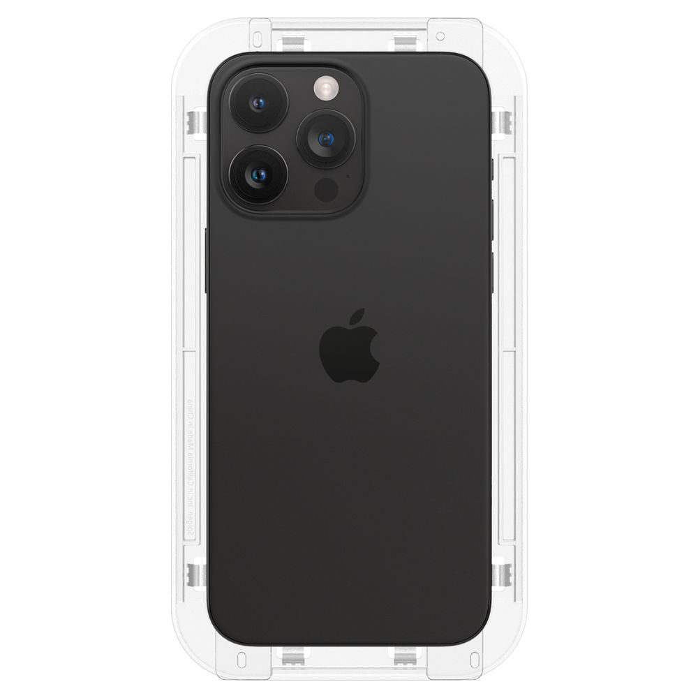 Folie de sticlă Spigen Glas.tR EZ Fit pentru iPhone 15 Pro – Transparentă – imagine 7