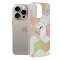 Husă iPhone 15 Pro Max Techsuit Marble, mov (model hexagonal) – imagine 1