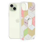 Husă iPhone 15 Plus Techsuit Marble, mov (model hexagonal) – imagine 1
