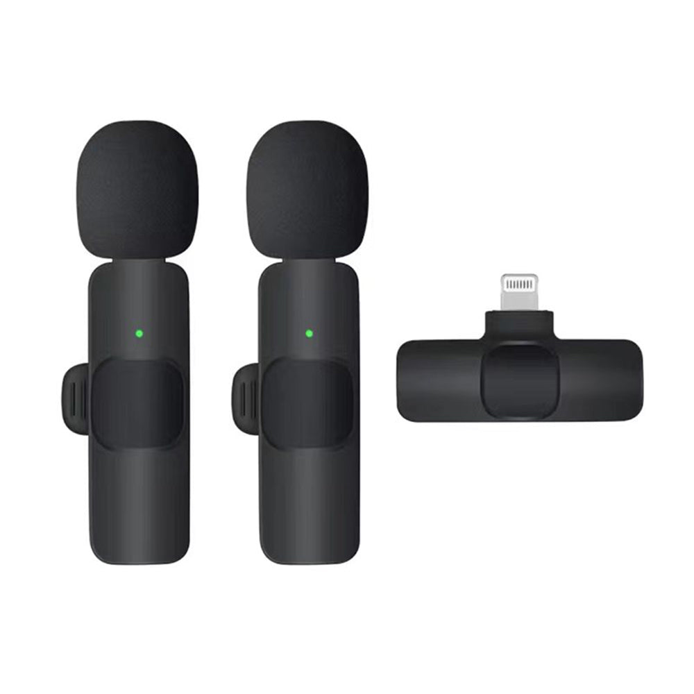 Set 2 lavaliere wireless Lightning, clips guler, negru – Techsuit LW1 – imagine 1