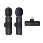 Set 2 lavaliere wireless Lightning, clips guler, negru – Techsuit LW1 – imagine 1