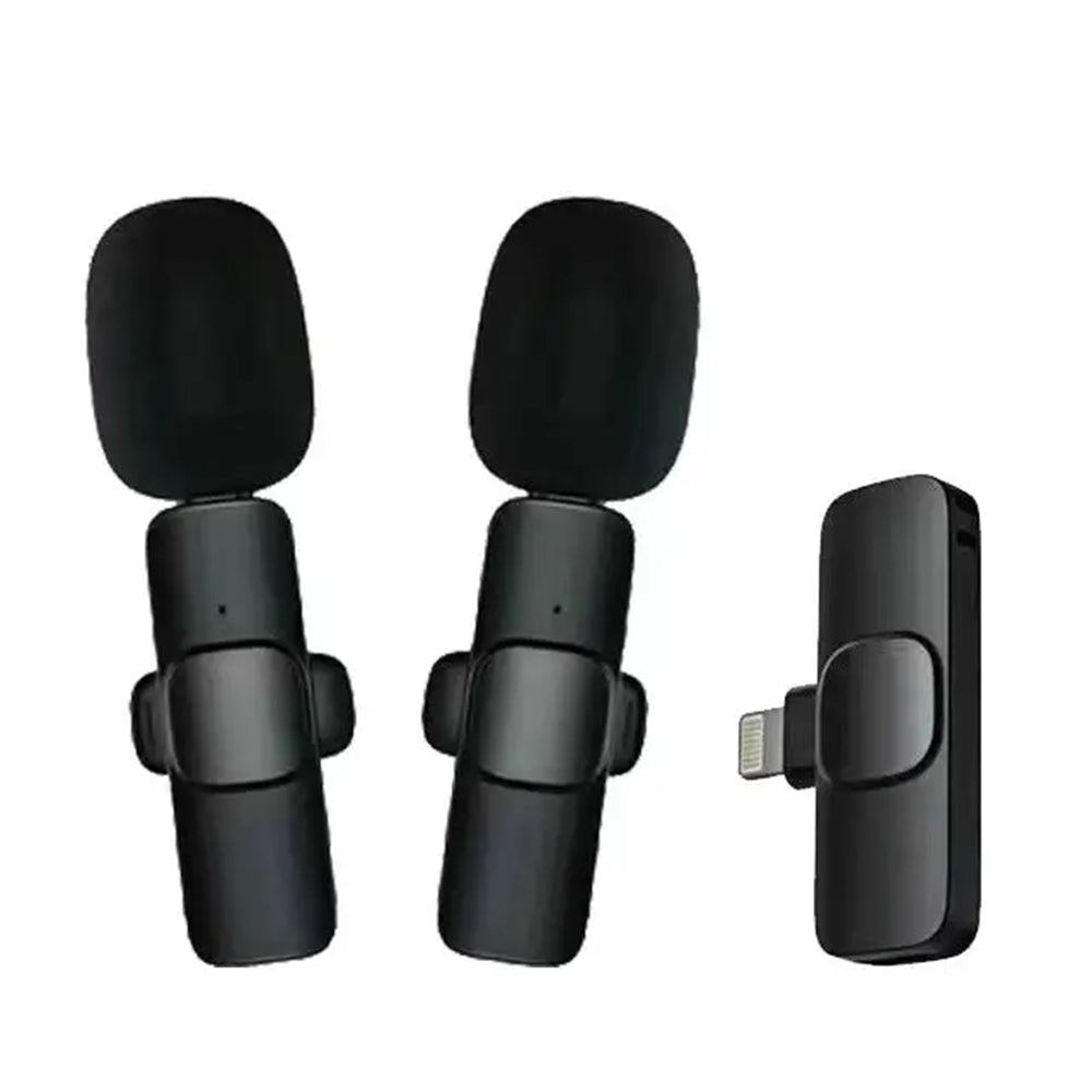 Set 2 lavaliere wireless Lightning, clips guler, negru – Techsuit LW1 – imagine 2