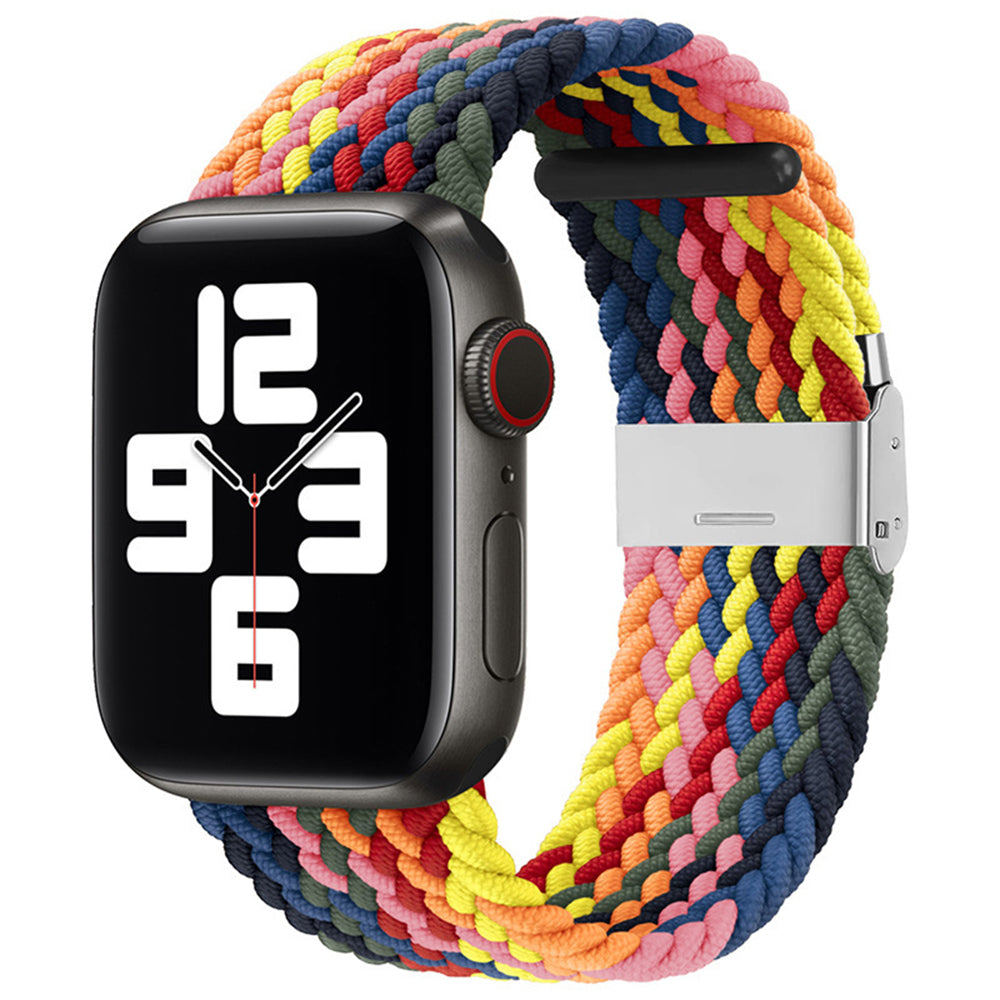 Curea Apple Watch 38 / 40 / 41  Techsuit W032, nailon, roz multicolor – imagine 1
