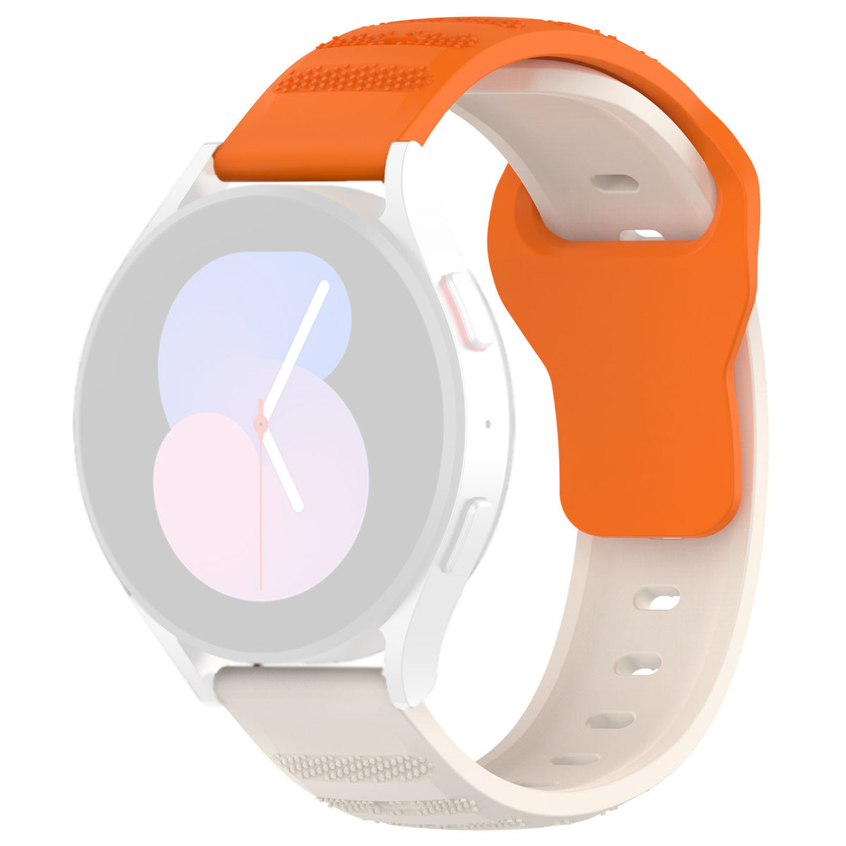 Curea Samsung Galaxy Watch 4/5 Techsuit W050, silicon, bej portocaliu – imagine 1