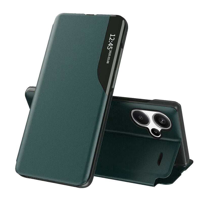 Husă Xiaomi Redmi Note 13 Pro+ 5G flip Techsuit eFold, verde închis – imagine 1