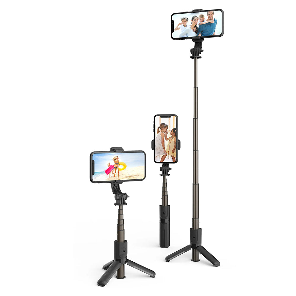 Selfie stick cu trepied, 68 cm, negru – Techsuit L10 – imagine 1