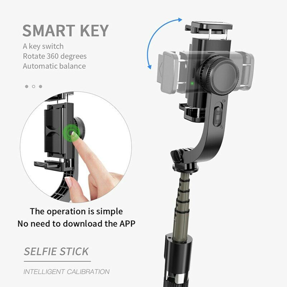 Selfie stick cu trepied și gimbal, 86 cm, negru – Techsuit L08 – imagine 4
