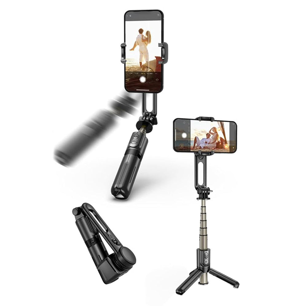 Selfie stick cu trepied și gimbal, 70 cm, negru – Techsuit L18Mini – imagine 1