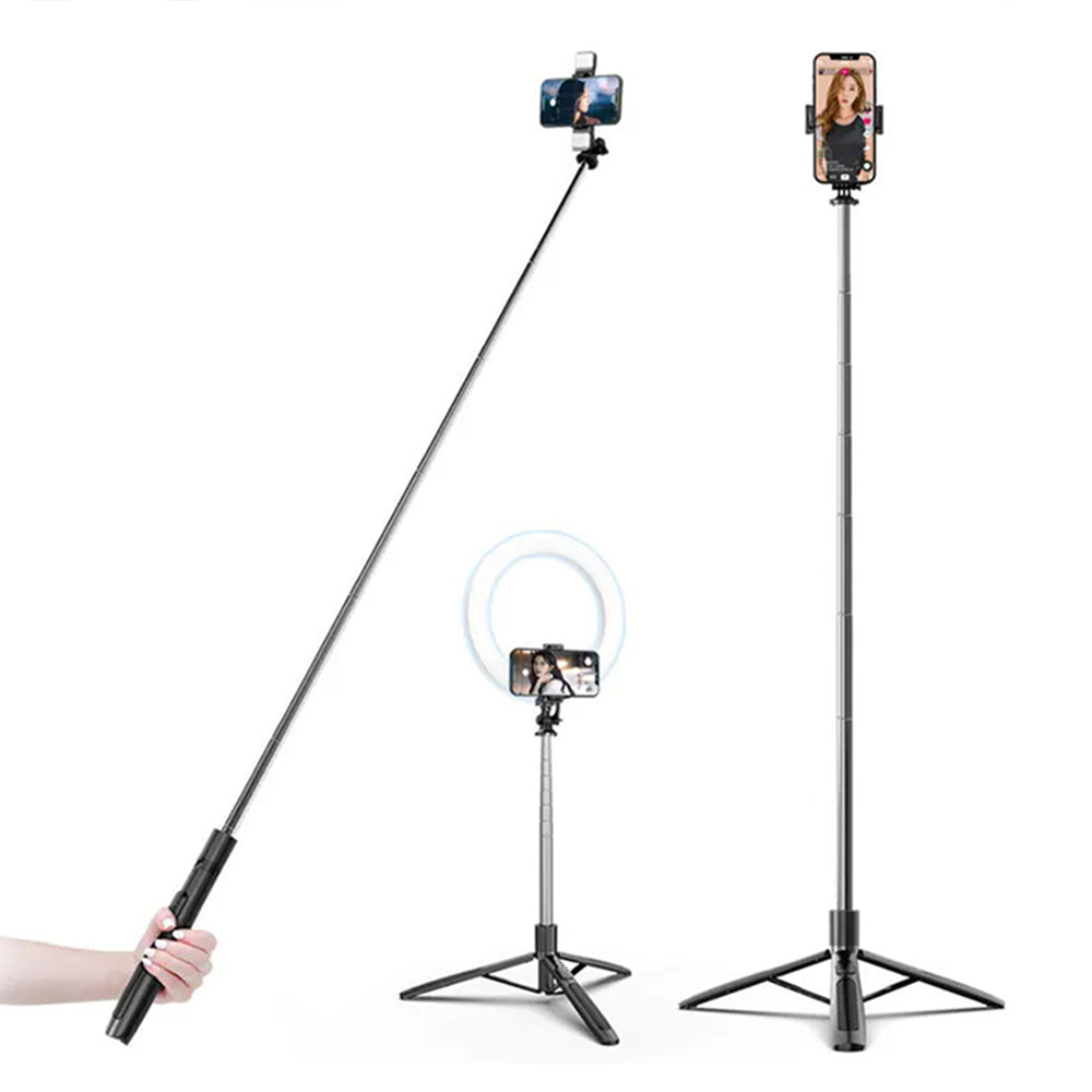 Selfie stick cu trepied, 158 cm, negru – Techsuit Q05 – imagine 2