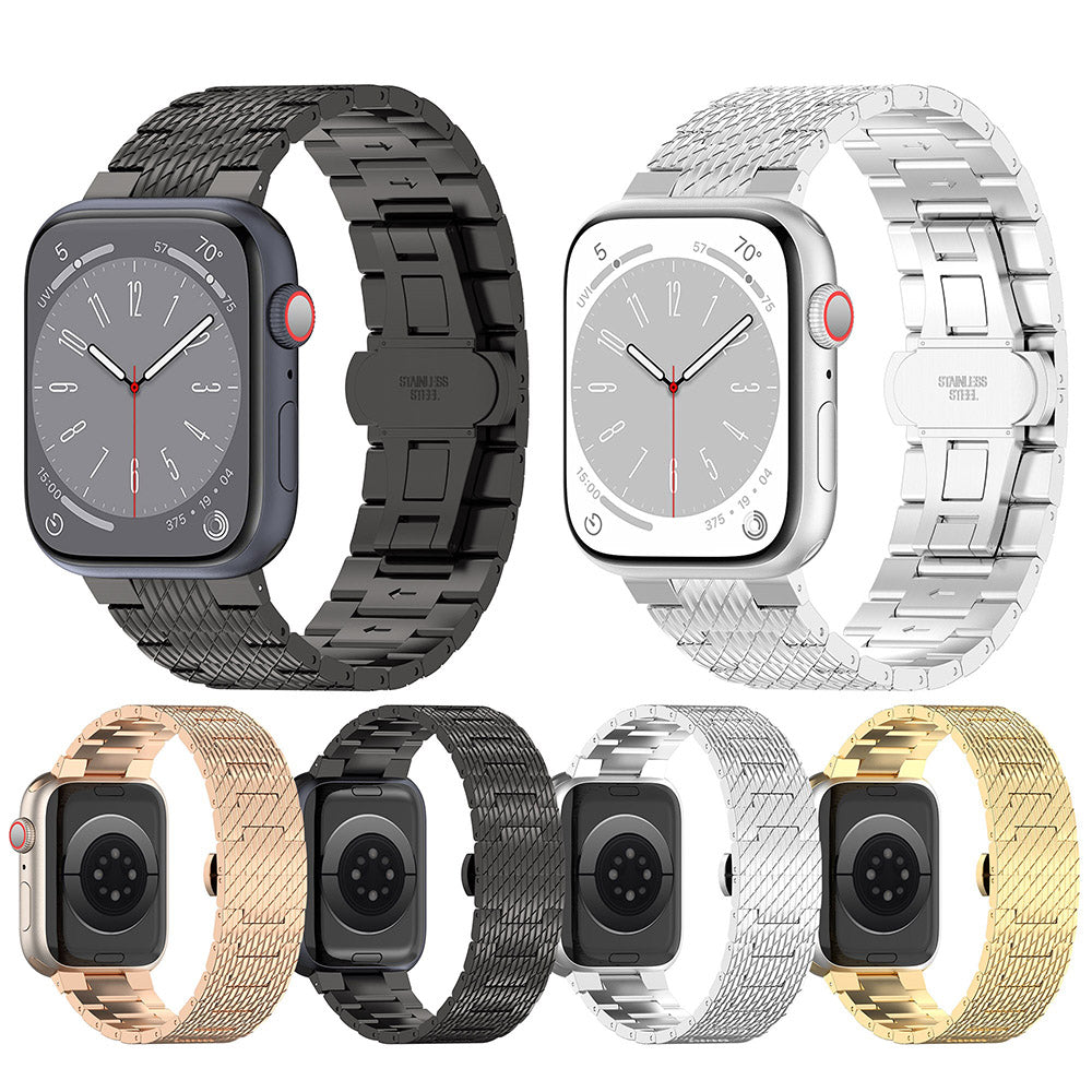 Curea Apple Watch 38 / 40 / 41  Techsuit W052, oțel inoxidabil, negru – imagine 5