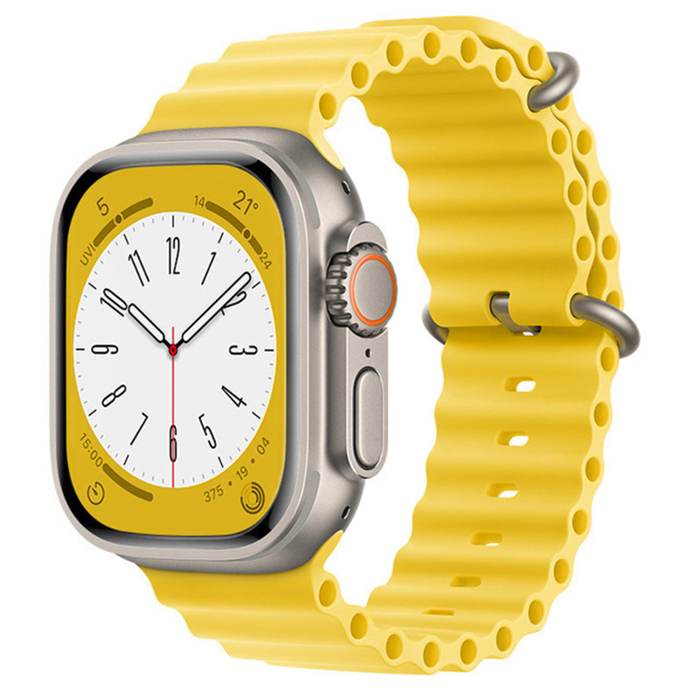 Curea Apple Watch 38 / 40 / 41 / 42 mm Techsuit W038, silicon, galben – imagine 1