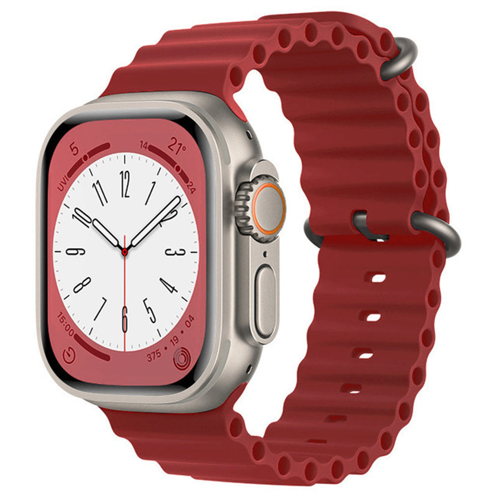 Curea Apple Watch 38 / 40 / 41  Techsuit W038, silicon, roșu vișiniu – imagine 1