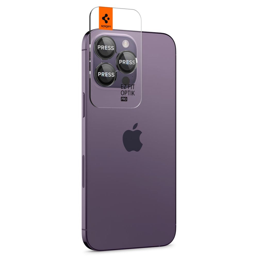 Protecție cameră Spigen Optik.tR EZ Fit Pro pentru iPhone 14 Pro / 15 Pro / 16 Pro / 17 Pro (inclusiv Pro Max) – Negru – imagine 3