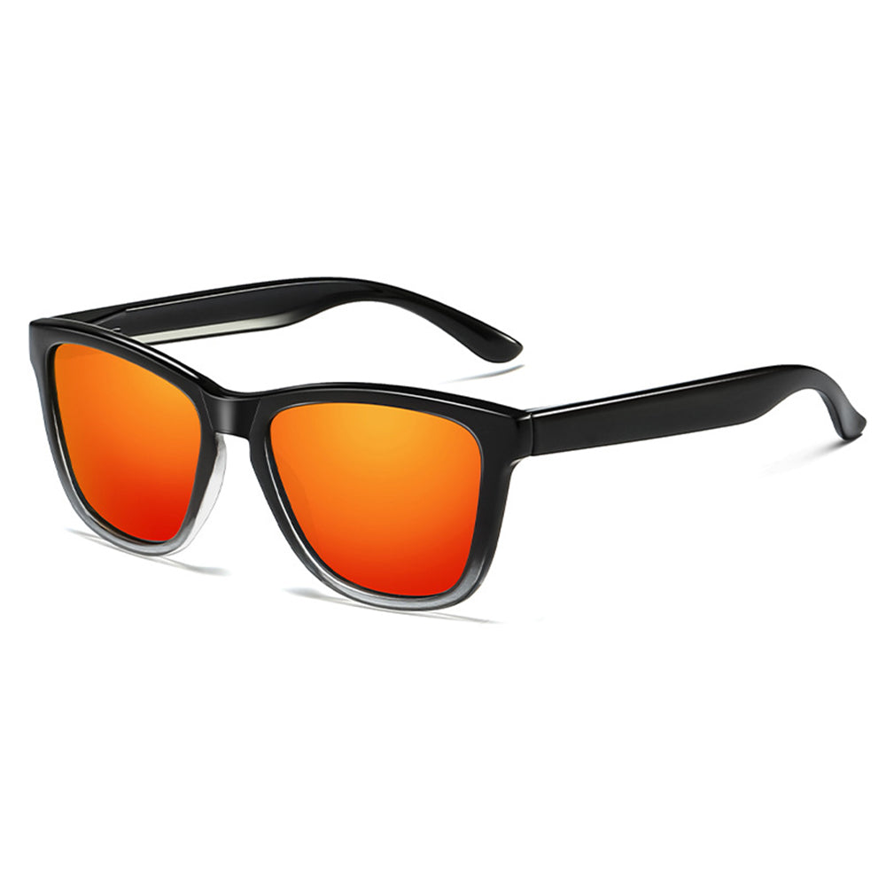 Ochelari soare polarizați bărbați, lentile colorate – Techsuit 0717 – Negru degrade / roșu – imagine 4