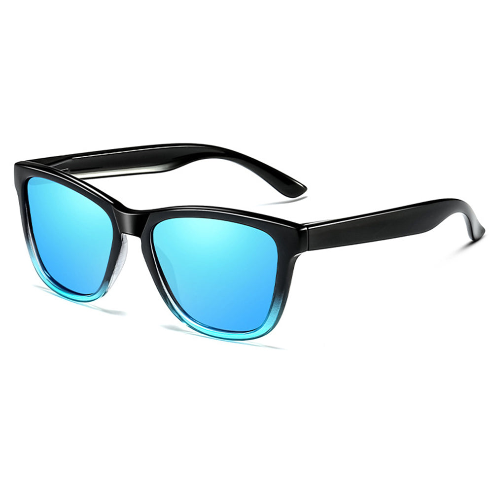 Ochelari soare polarizați bărbați, lentile colorate – Techsuit 0717 – Negru degrade / albastru – imagine 1