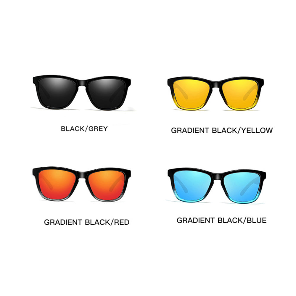 Ochelari soare polarizați bărbați, lentile colorate – Techsuit 0717 – Negru degrade / albastru – imagine 2