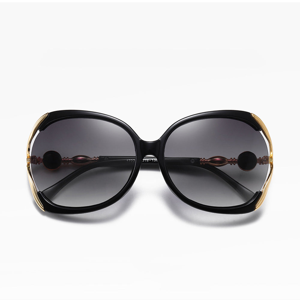 Ochelari de soare oversized polarizați femei, UV400 – Techsuit 1722 – Negru / gri – imagine 12