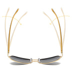 Ochelari de soare aviator polarizați bărbați, ramă metalică – Negru / gri închis – imagine 8