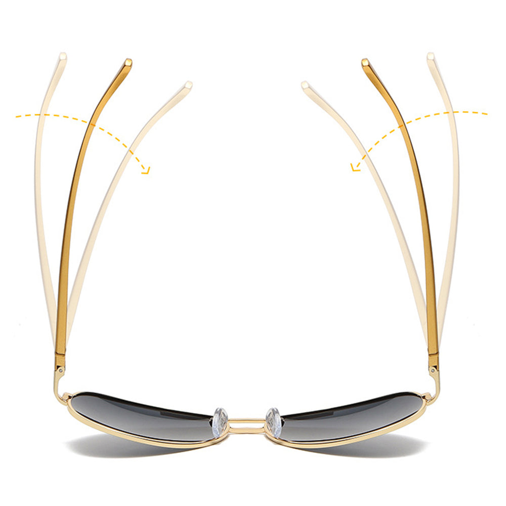 Ochelari de soare aviator polarizați bărbați, ramă metalică – Negru / gri închis – imagine 8