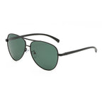 Ochelari de soare aviator polarizați bărbați, ramă metalică – Negru / verde închis – imagine 4