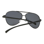 Ochelari de soare aviator polarizați bărbați, ramă metalică – Negru / verde închis – imagine 3
