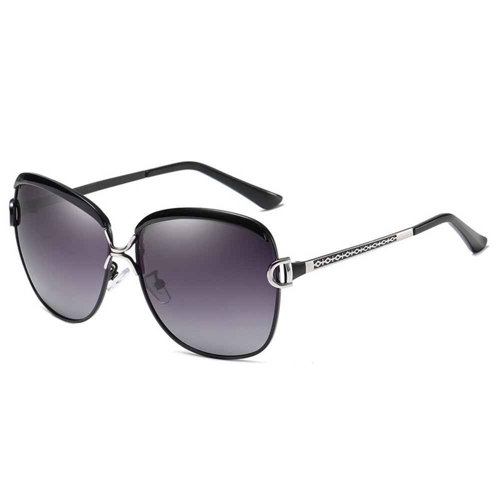 Ochelari de soare oversized polarizați femei, UV – Techsuit 8702 – Negru – imagine 10