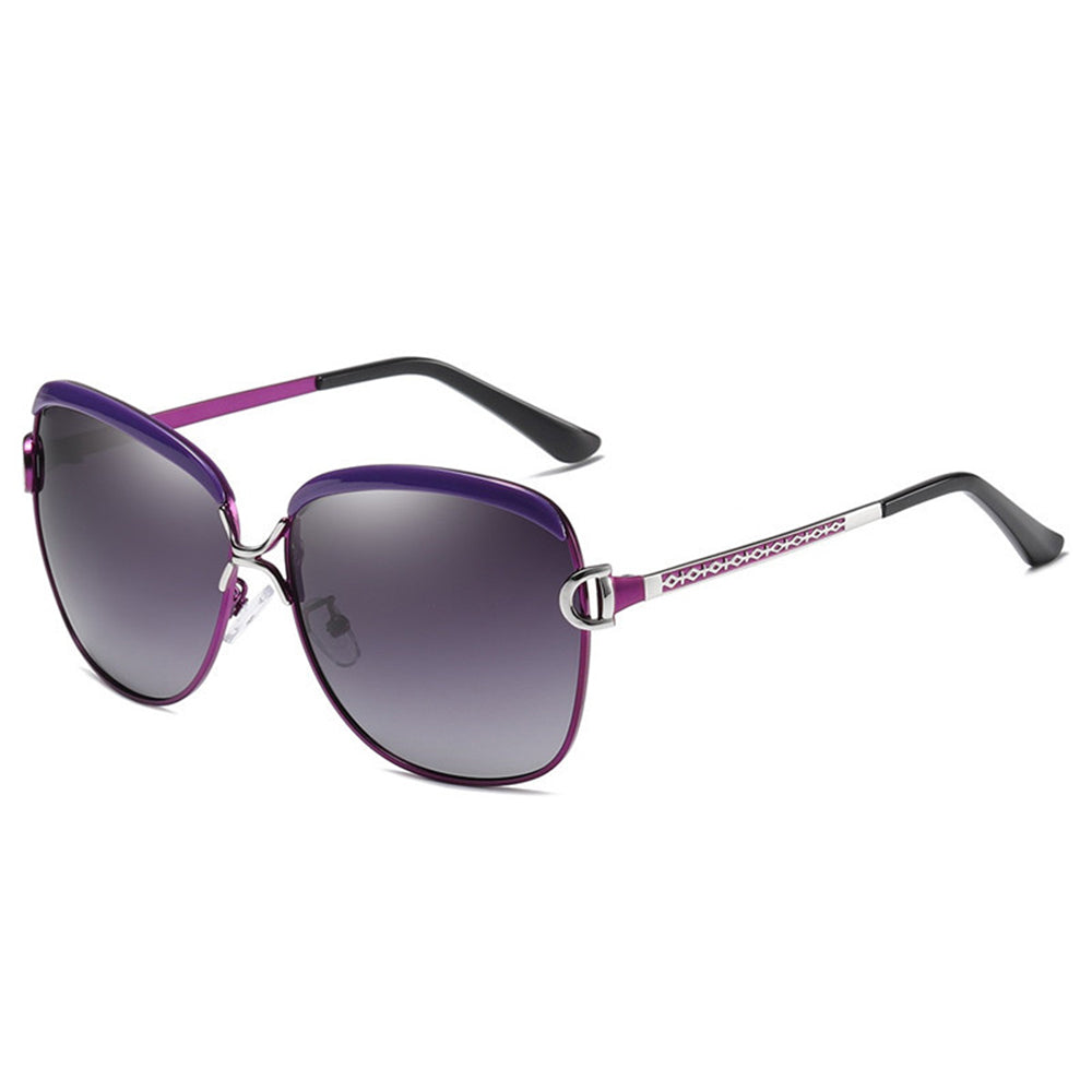 Ochelari de soare oversized polarizați femei, UV – Techsuit 8702 – Mov – imagine 4
