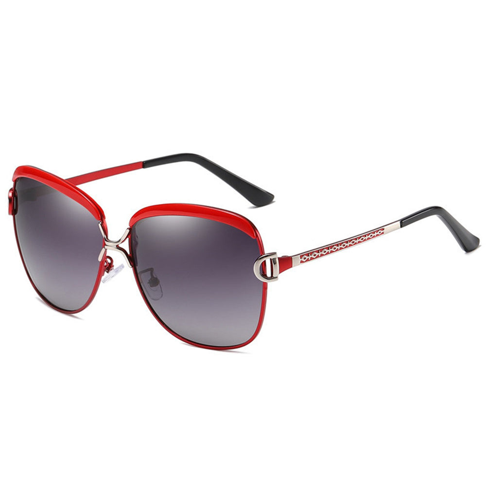 Ochelari de soare oversized polarizați femei, UV – Techsuit 8702 – Roșu – imagine 6