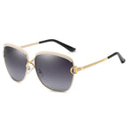 Ochelari de soare oversized polarizați femei, UV – Techsuit 8702 – Galben – imagine 2