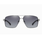 Ochelari de soare aviator polarizați bărbați, ramă aluminiu – Gri metalic / degrade – imagine 4