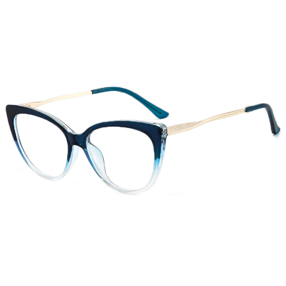 Ochelari lumină albastră femei, cat eye transparent – Techsuit F5018 – Albastru transparent – imagine 6