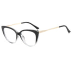 Ochelari lumină albastră femei, cat eye transparent – Techsuit F5018 – Negru / transparent – imagine 4