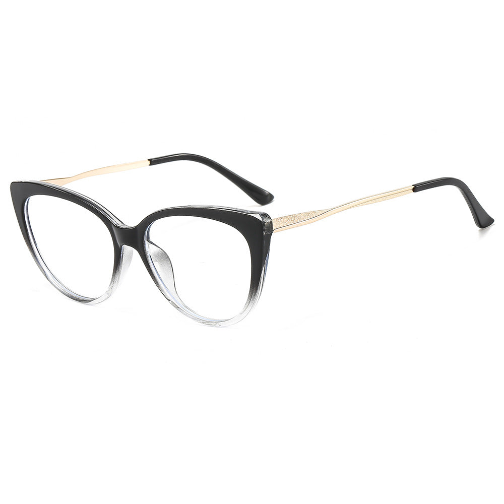 Ochelari lumină albastră femei, cat eye transparent – Techsuit F5018 – Negru / transparent – imagine 4
