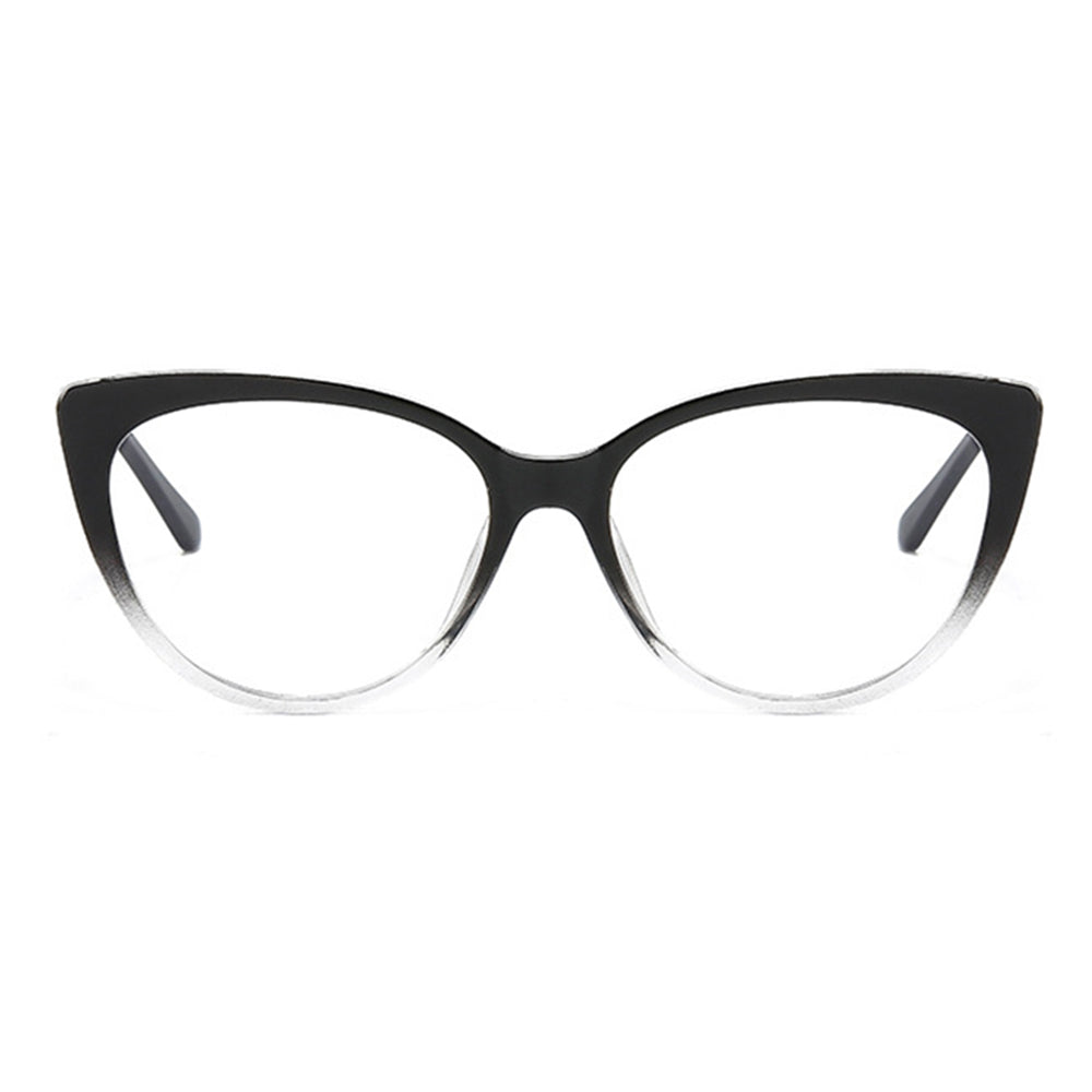 Ochelari lumină albastră femei, cat eye transparent – Techsuit F5018 – Negru / transparent – imagine 3