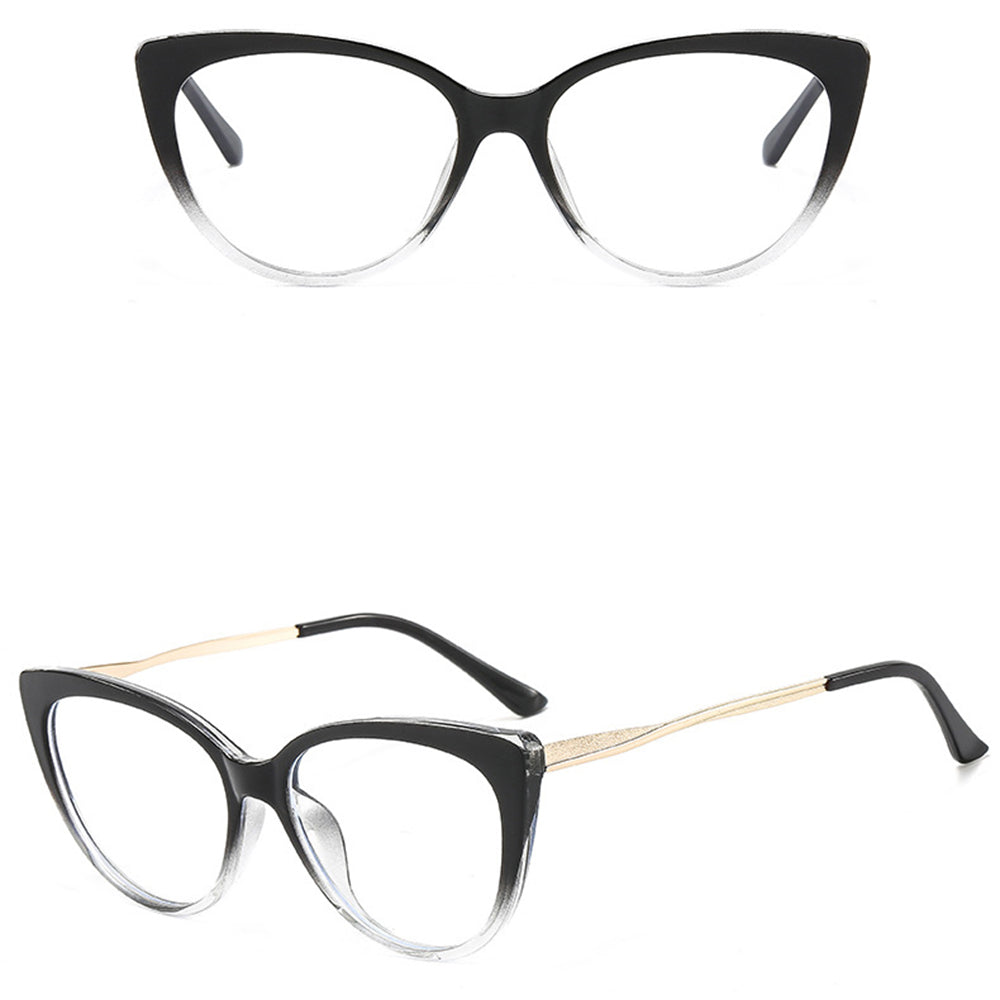 Ochelari lumină albastră femei, cat eye transparent – Techsuit F5018 – Negru / transparent – imagine 6