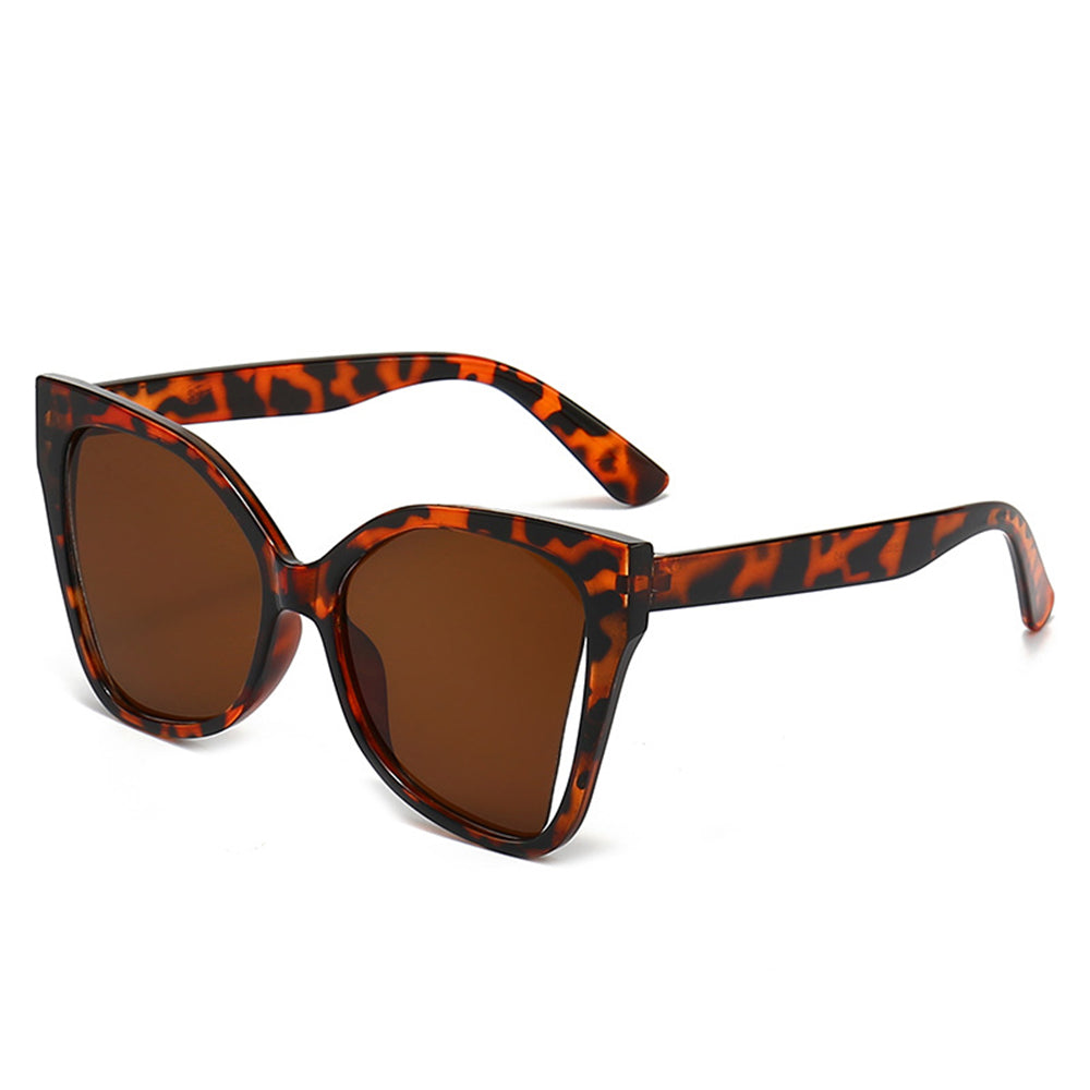 Ochelari de soare femei formă fluture, filtru UV – Techsuit 5335 – Leopard / maro – imagine 6